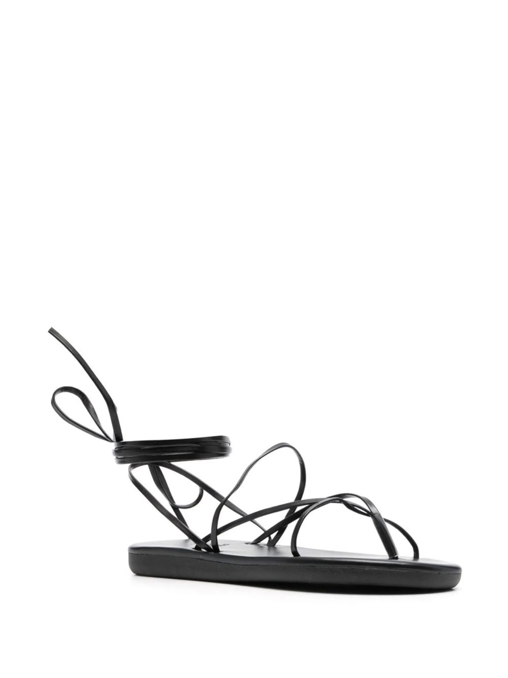Ancient Greek Sandals Black Strappy Lace-Up Gladiator Sandal